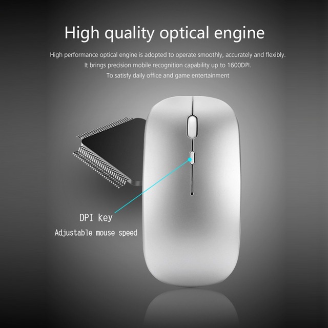 Mysz bezprzewodowa 1600Dpi 2.4G - ultra-cienka i cicha, idealna do laptopa i biura - Wianko - 9