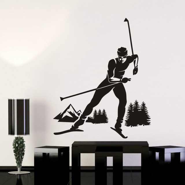 Łyżwiarstwo figurowe - naklejki samochodowe i ścienne, narciarstwo, sporty zimowe - naklejka winylowa ozdobna do malowania ścian, model 014 - Wianko - 6