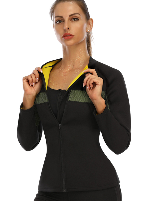 NINGMI kombinezon do sauny gorset Waist Trainer, neoprenowe koszule dla kobiet na trening sportowy - Wianko - 38