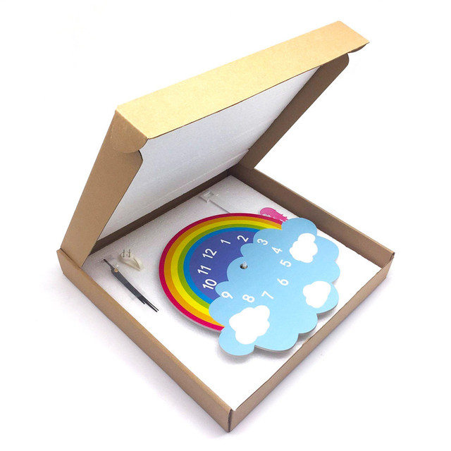 Zegar ścienny z wisiorkiem dekoracyjnym Cute Cartoon Swinging Sun Rainbow dla dzieci - Wianko - 11