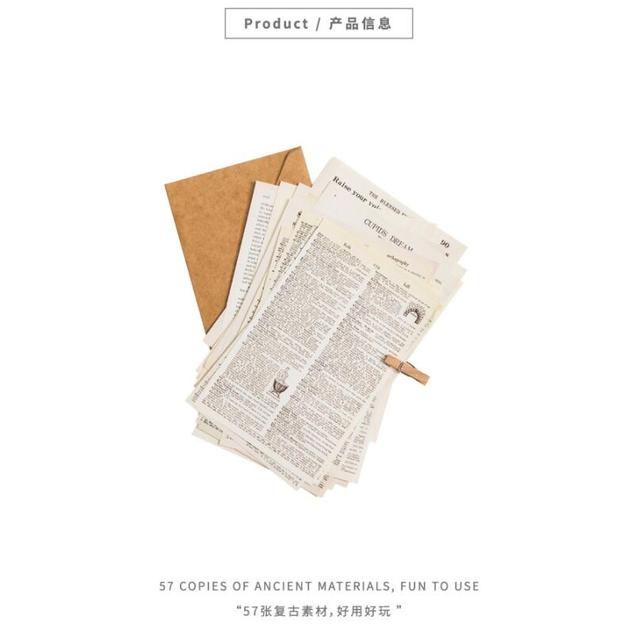 Naklejki papeteria - 57 sztuk retro angielskich liter - papierowy materiał do junk journal, planner, scrapbookingu - dekoracja w stylu vintage - Wianko - 1
