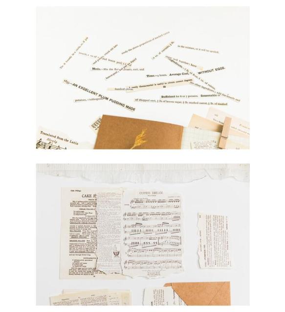 Naklejki papeteria - 57 sztuk retro angielskich liter - papierowy materiał do junk journal, planner, scrapbookingu - dekoracja w stylu vintage - Wianko - 5