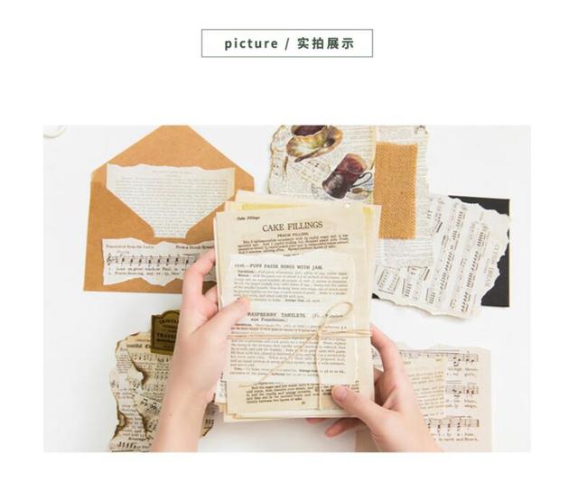 Naklejki papeteria - 57 sztuk retro angielskich liter - papierowy materiał do junk journal, planner, scrapbookingu - dekoracja w stylu vintage - Wianko - 3