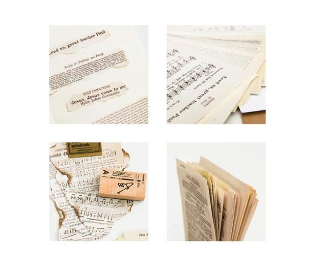 Naklejki papeteria - 57 sztuk retro angielskich liter - papierowy materiał do junk journal, planner, scrapbookingu - dekoracja w stylu vintage - Wianko - 2