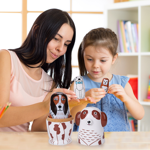 Drewniane lalki Matryoshka z kreskówek - zabawki rękodzielnicze, prezenty dla dzieci, dekoracje świąteczne - Wianko - 5