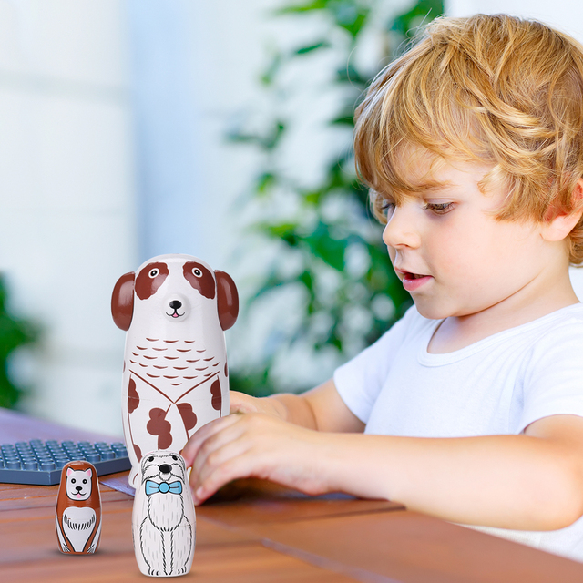 Drewniane lalki Matryoshka z kreskówek - zabawki rękodzielnicze, prezenty dla dzieci, dekoracje świąteczne - Wianko - 6