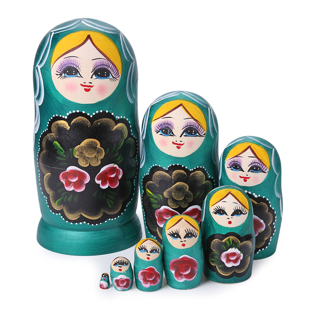Drewniane lalki Matryoshka z kreskówek - zabawki rękodzielnicze, prezenty dla dzieci, dekoracje świąteczne - Wianko - 16