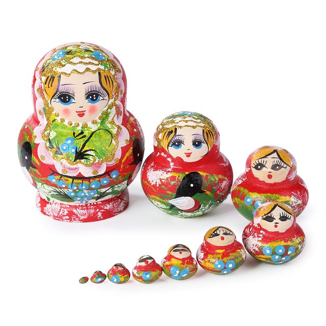 Drewniane lalki Matryoshka z kreskówek - zabawki rękodzielnicze, prezenty dla dzieci, dekoracje świąteczne - Wianko - 15
