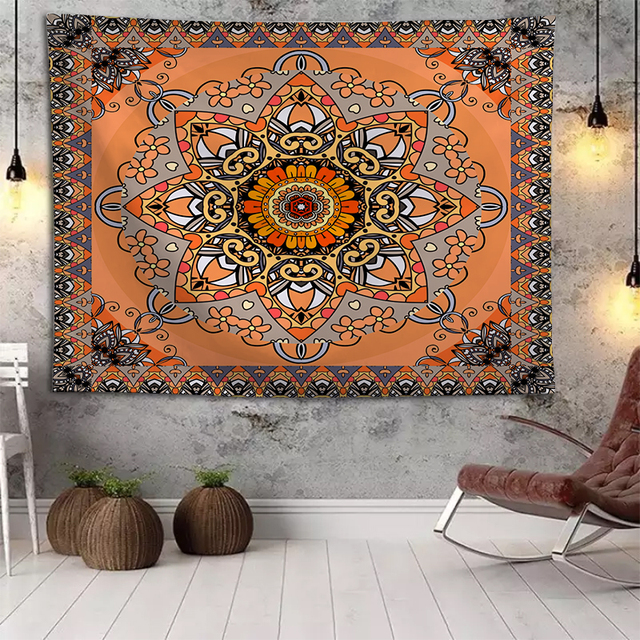 Floral Tapestry Mandala z bordiurą Paisley - ozdoba ścienna do salonu i sypialni, różne rozmiary - Wianko - 5