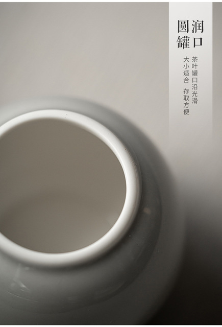 Puszka na herbatę ceramiczna zamknięta mini w stylu japońskim, koloru ice grey - Wianko - 11