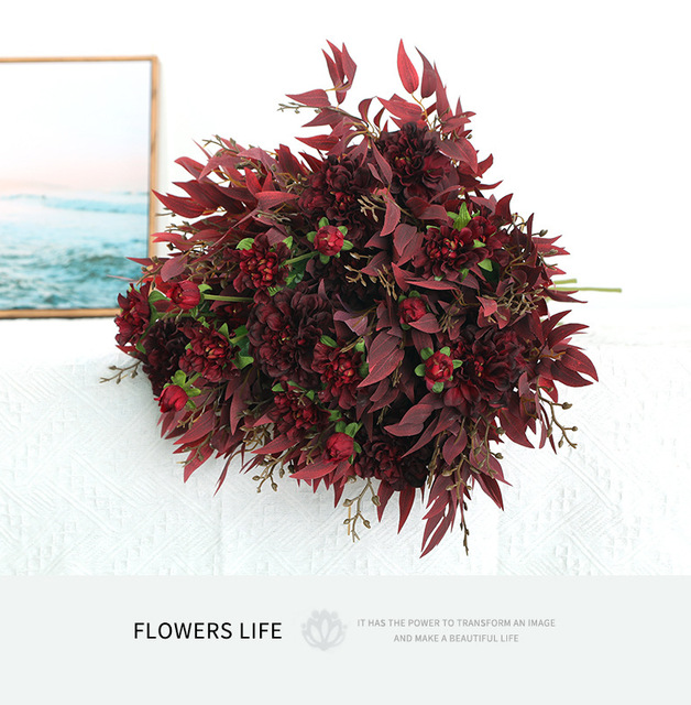 Dekoracyjne sztuczne kwiaty z liśćmi wierzby i wiklinowe dekoracje domowe - Wianko - 12