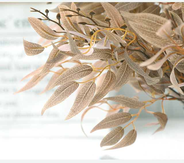 Dekoracyjne sztuczne kwiaty z liśćmi wierzby i wiklinowe dekoracje domowe - Wianko - 20