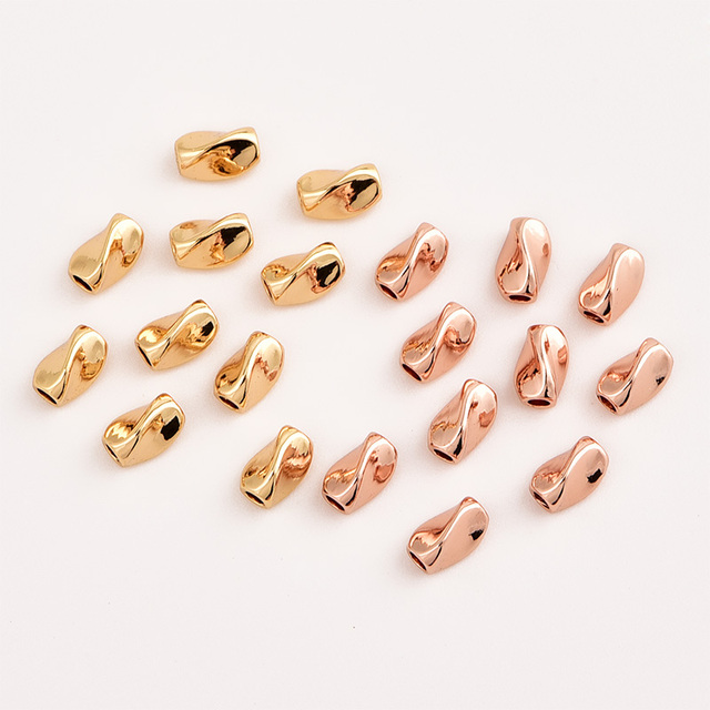 10 sztuk złotych koralików wypełnionych Spacer 3*5mm do tworzenia biżuterii w kształcie skręconego elementu DIY z koralików Miyuki Delica z Nepalu - Wianko - 6