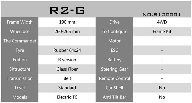 Samochód elektryczny SNRC R2-G R2-C R2 1/10 RC z trybem zdalnego sterowania i ramą TOURING CAR - Wianko - 2