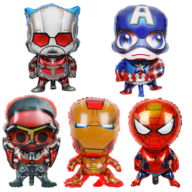 Disney Marvel Aluminiowy Balon Rysunkowy Kapitan Ameryka Iron Man Spiderman - Dekoracje na Urodziny Dla Dzieci (1 Sztuka/Zestaw) - Wianko - 1