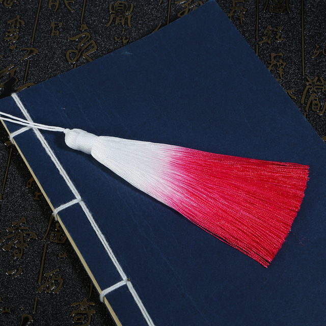 Jedwabny tassel gradient, 13 cm, multikolorowy, wykonany z bawełny - do biżuterii i dekoracji DIY - Wianko - 6