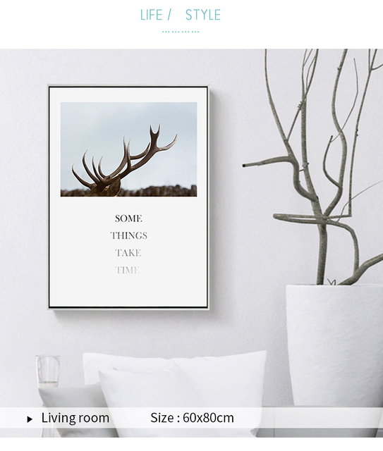 Plakat Dmuchawiec las łoś jeleń ze zwierzętami Nordic - naturalny druk płótno, artystyczne obraz, dekoracja ściany, krajobraz domu, zdjęcia salonu - Wianko - 6