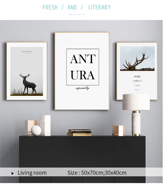 Plakat Dmuchawiec las łoś jeleń ze zwierzętami Nordic - naturalny druk płótno, artystyczne obraz, dekoracja ściany, krajobraz domu, zdjęcia salonu - Wianko - 7