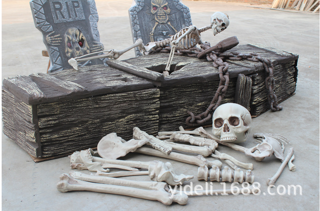 Kreatywne rekwizyty dekoracji Halloween - 28 luźnych kości szkieletów do barowego pokoju w nawiedzonym domu - Wianko - 6