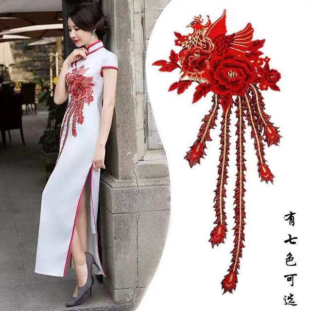 Ręcznie robiona aplikacja haftowana - Sexy kwiatowy kołnierz do sukienki Cheongsam - Wianko - 1