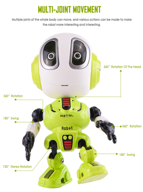 Inteligentny Robot DIY z gestami, lalka elektroniczna z diodami LED, wykonana ze stopów - Wianko - 6