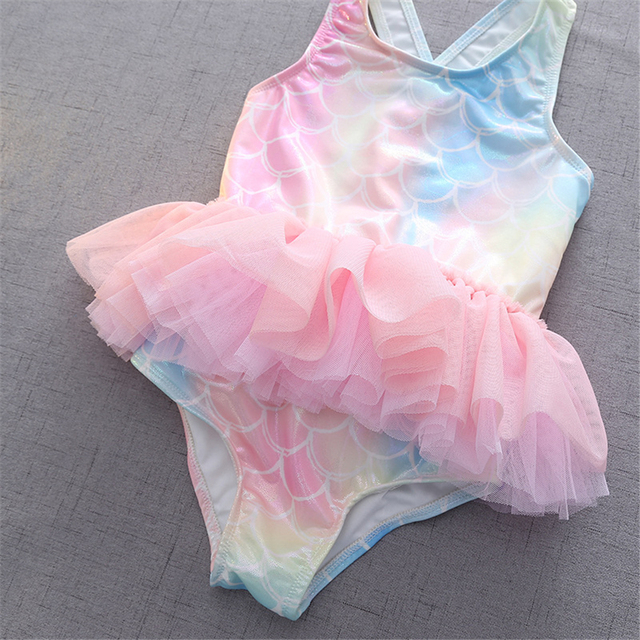 Letni strój kąpielowy dla dziewczynki - maluch - syrenka Tutu: bikini jednoczęściowe z czepkiem 2021 - Wianko - 13