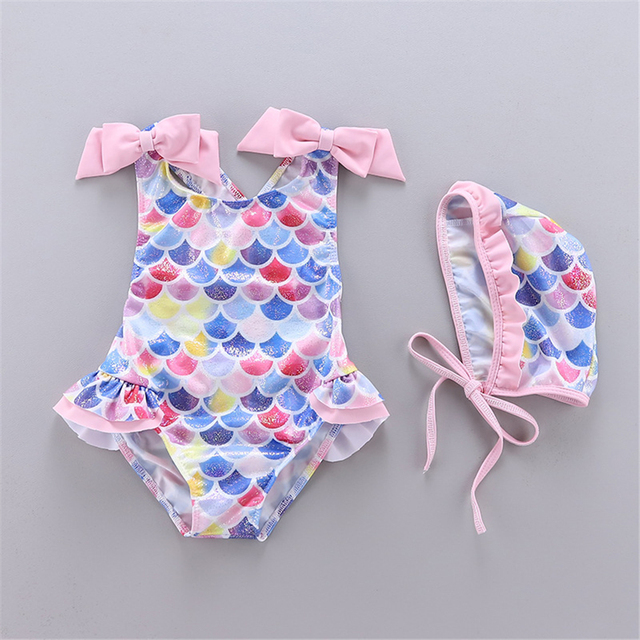 Letni strój kąpielowy dla dziewczynki - maluch - syrenka Tutu: bikini jednoczęściowe z czepkiem 2021 - Wianko - 20