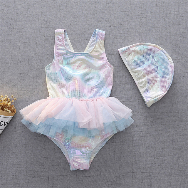 Letni strój kąpielowy dla dziewczynki - maluch - syrenka Tutu: bikini jednoczęściowe z czepkiem 2021 - Wianko - 5