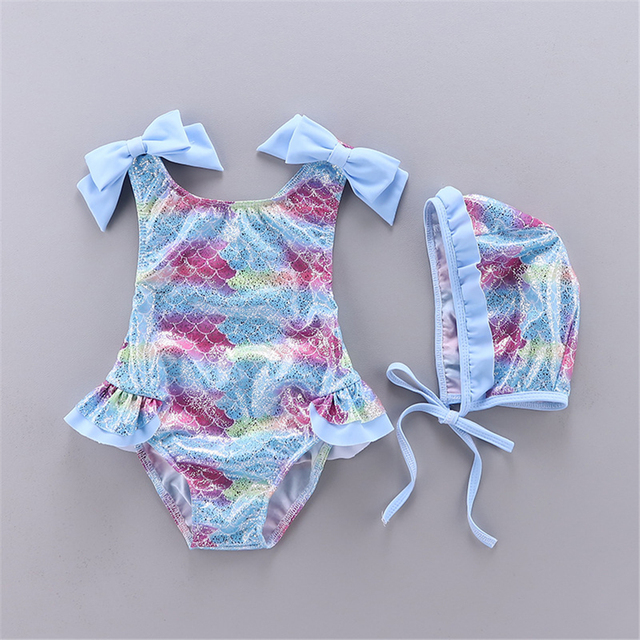 Letni strój kąpielowy dla dziewczynki - maluch - syrenka Tutu: bikini jednoczęściowe z czepkiem 2021 - Wianko - 21