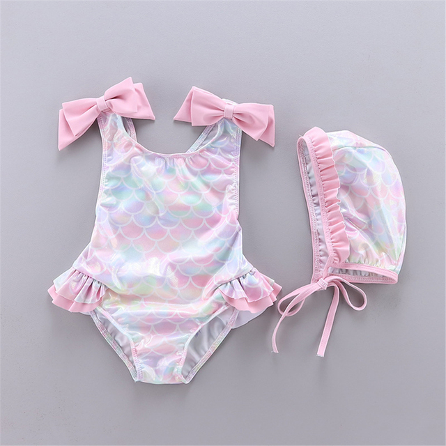Letni strój kąpielowy dla dziewczynki - maluch - syrenka Tutu: bikini jednoczęściowe z czepkiem 2021 - Wianko - 23