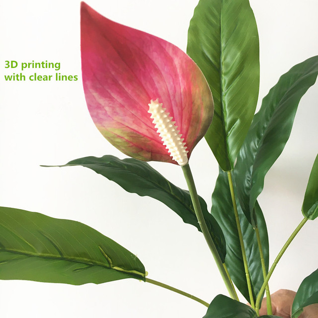 Sztuczne rośliny Anthurium: zielony kwiat, 60cm, rzadki, Magnolia liść, wieczny, do domu i hotelu, DIY dekoracja, fałszywy - Wianko - 16