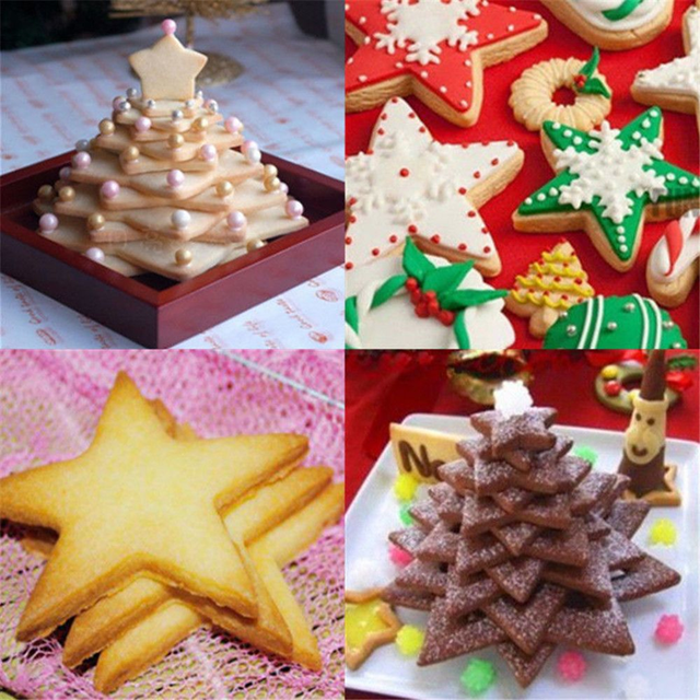 Zestaw 6 foremek do wycinania 3D ciasteczek świątecznych, w kształcie gwiazdek i serc, idealny do dekoracji bożonarodzeniowych - Wianko - 9