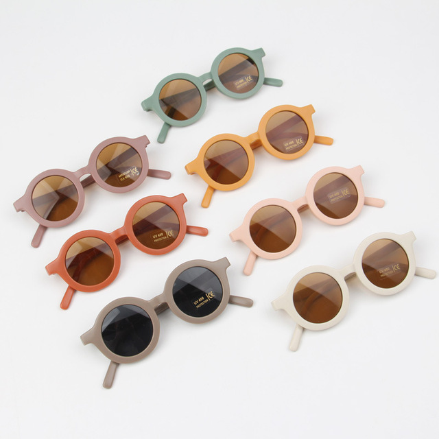 Dziecięce okulary przeciwsłoneczne Retro 2021, jednolity kolor, ultrafioletowe, okrągłe, wygodne, okulary okularowe - Wianko - 6
