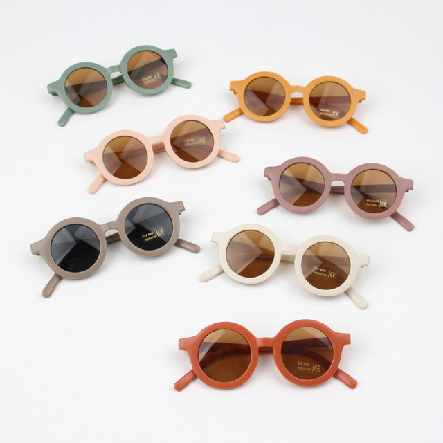 Dziecięce okulary przeciwsłoneczne Retro 2021, jednolity kolor, ultrafioletowe, okrągłe, wygodne, okulary okularowe - Wianko - 5