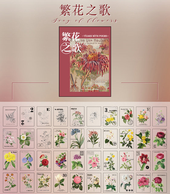 Bloczek notesowy Dimi Mini broszura - 400 arkuszy, 50% przezroczysty, kwiaty, znaczek papier - DIY Bullet Journaling INS Stationery - Wianko - 24