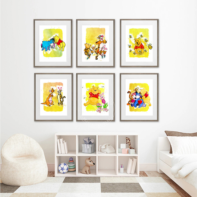 Obraz na płótnie Disney Kubuś Puchatek i przyjaciele - dziecięcy plakat i druk do dekoracji pokoju - Wianko - 5