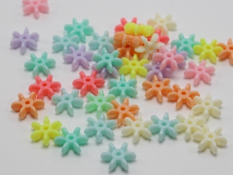 200 koralików akrylowych Starflake Spacer 12mm, mieszane pastelowe kolory - Wianko - 1