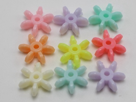 200 koralików akrylowych Starflake Spacer 12mm, mieszane pastelowe kolory - Wianko - 2