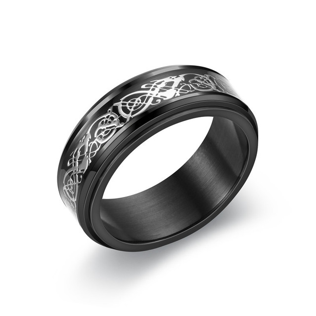 Pierścień Fidget Spinner dla kobiet - Stalowe pierścienie, które się swobodnie obracają, anty-stresowa biżuteria męska - Wianko - 6