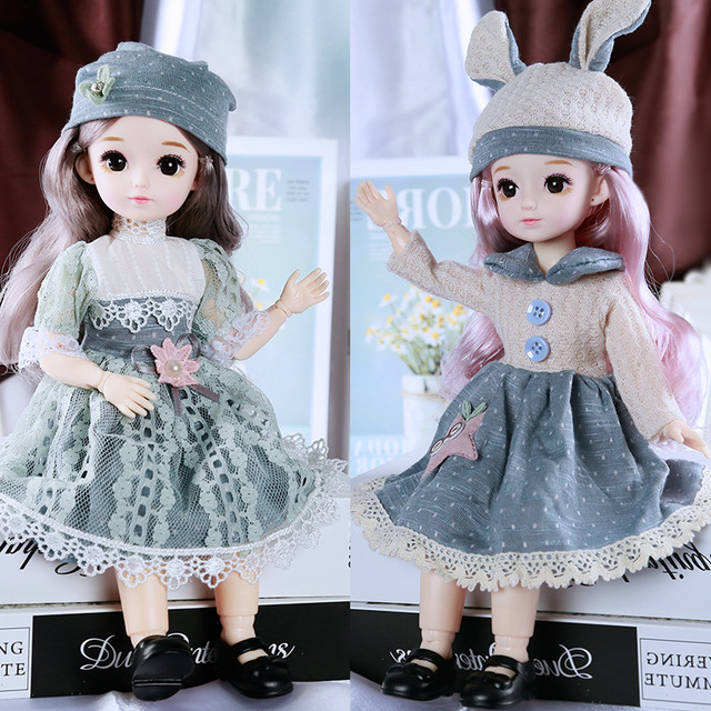 Nowa BJD Doll 30cm - symulacja, brązowe duże oczy, delikatna księżniczka 1/6, sukienka - dziewczyna DIY zabawka prezent - Wianko - 2