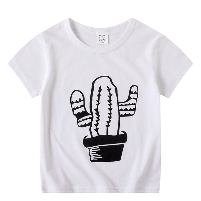Białe koszulki z krótkim rękawem dla niemowląt chłopców i dziewczynek od 3 do 8 lat - Wianko - 11