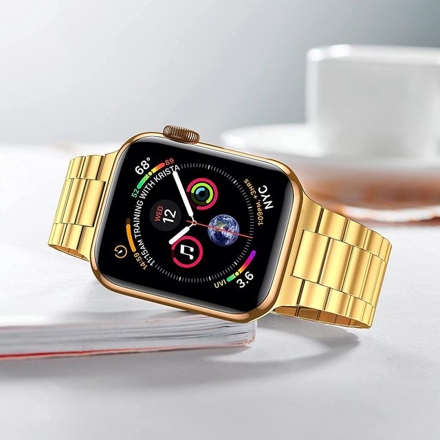 Metalowa taśma zewnętrzna do Apple Watch 44mm/40mm/42mm/38mm - seria 6/5/4/SE/3/2/1 - stal nierdzewna ultra-cienka, jednoczęściowa opaska na rękę iwatch - Wianko - 5