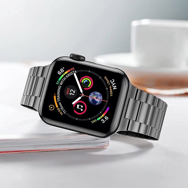 Metalowa taśma zewnętrzna do Apple Watch 44mm/40mm/42mm/38mm - seria 6/5/4/SE/3/2/1 - stal nierdzewna ultra-cienka, jednoczęściowa opaska na rękę iwatch - Wianko - 3