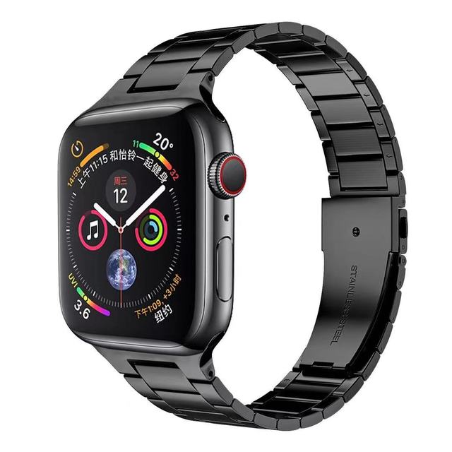 Metalowa taśma zewnętrzna do Apple Watch 44mm/40mm/42mm/38mm - seria 6/5/4/SE/3/2/1 - stal nierdzewna ultra-cienka, jednoczęściowa opaska na rękę iwatch - Wianko - 8