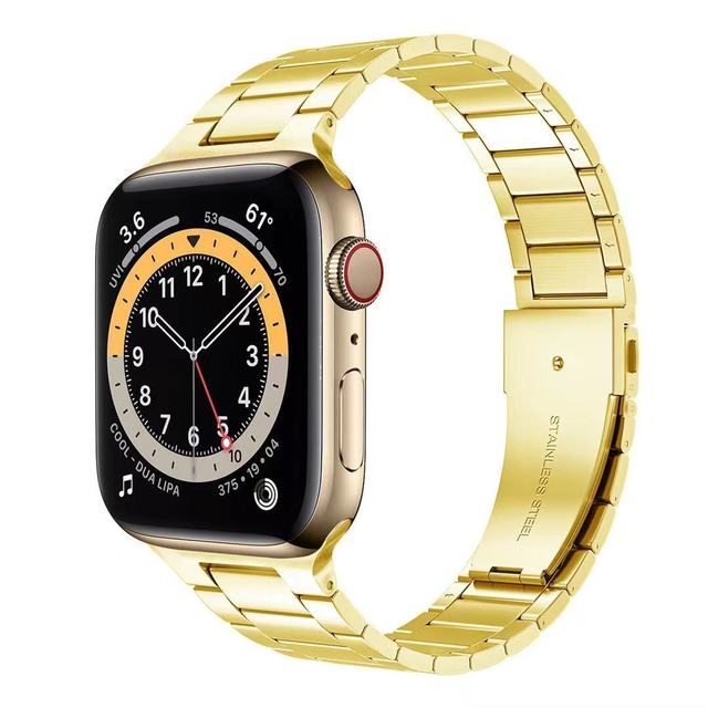 Metalowa taśma zewnętrzna do Apple Watch 44mm/40mm/42mm/38mm - seria 6/5/4/SE/3/2/1 - stal nierdzewna ultra-cienka, jednoczęściowa opaska na rękę iwatch - Wianko - 16