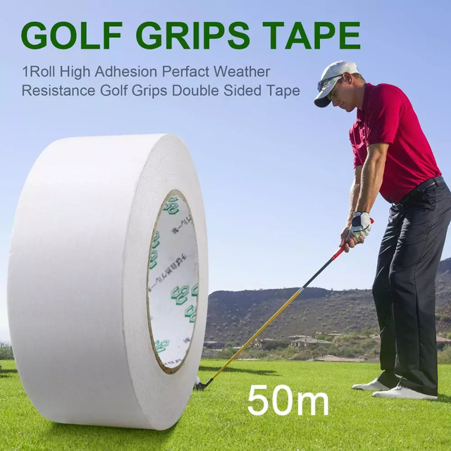 Klej taśma dwustronna do kluby golfowe Grip o wysokiej lepkości, łatwa do rozdarcia, 25mm x 50m - Wianko - 4