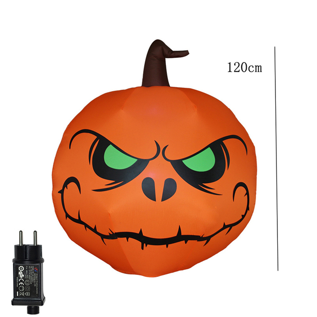 Lampion Halloween z nadmuchiwanych dekoracji dyni w stylu horroru z demonem LED czarownicą i duchem, idealny na imprezę DIY - Wianko - 20