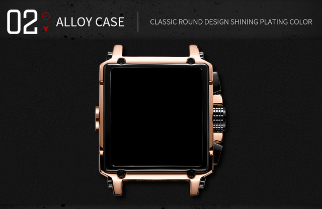 Zegarek MEGIR dla mężczyzn 2021 Top marka luksusowy skórzany wojskowy zegarek kwarcowy kwadratowy styl mężczyzny - Wianko - 11