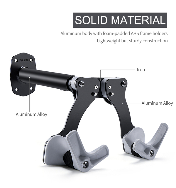Uchwyt ścienny do przechowywania rowerów - stojak poziomy MTB Road, wieszak do garażu, kryty stojak do naprawy rowe - Wianko - 3