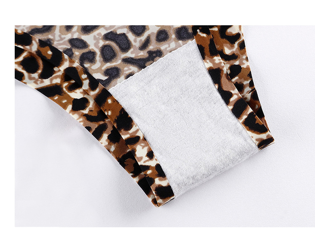 Sportowe majtki dla kobiet QIWN Sexy Leopard Stripes - miękka bawełna, bezszwowe stringi z niskim stanem - Wianko - 12